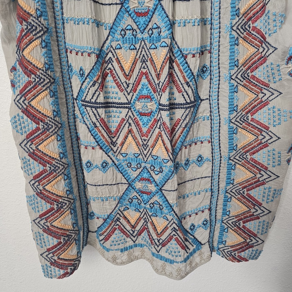 Johnny Was Embroidered Linen Tunic Top Women's Size Large - Picture 3 of 6